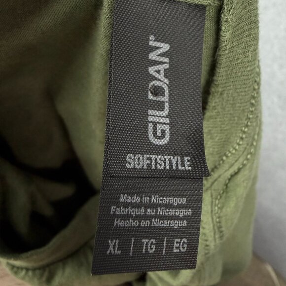 VIBE WORKS “MINE’S BIGGER” Graphic Tee Olive Green Men’s XL - Picture 5 of 6